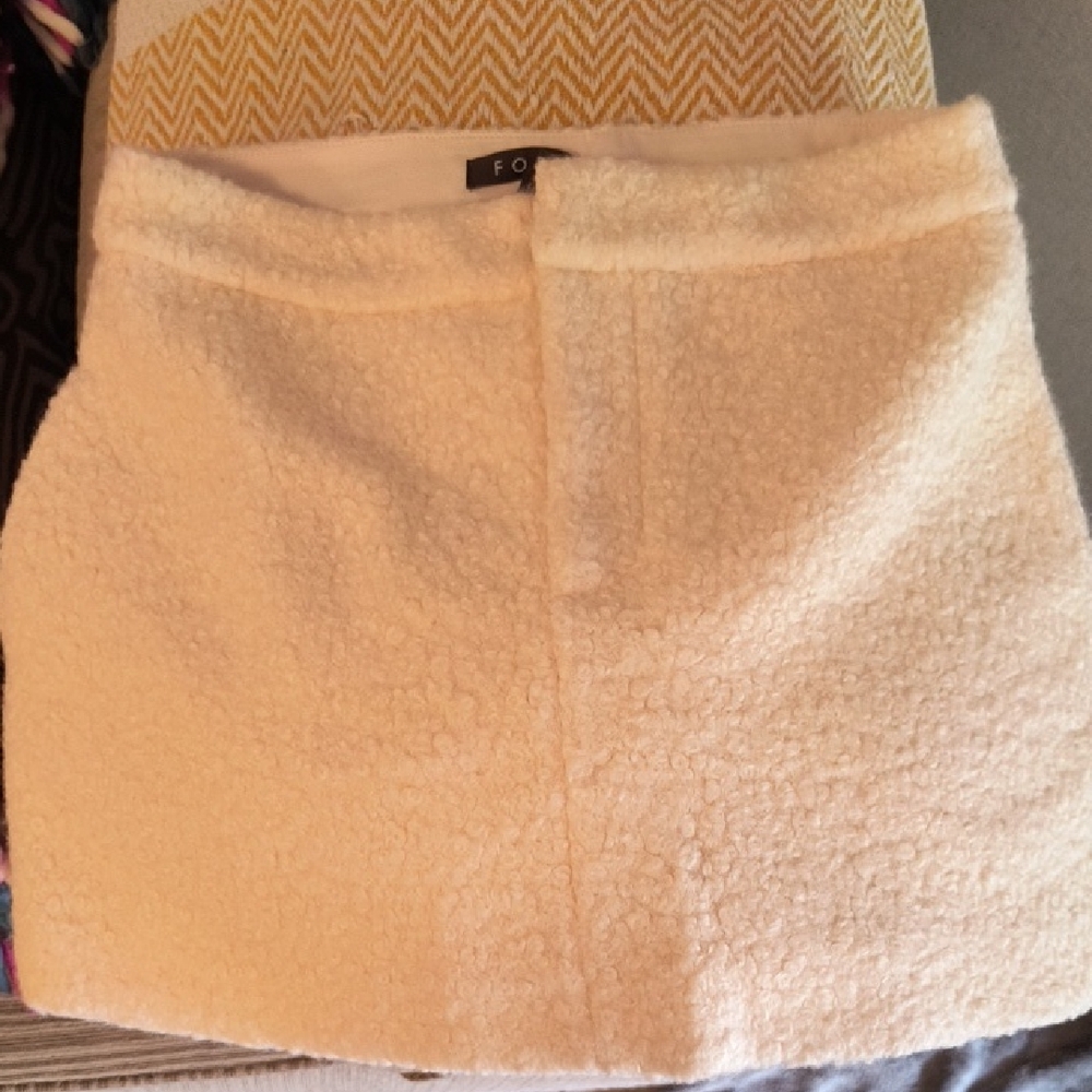 Faux Sherpa Mini Skirt - Cream